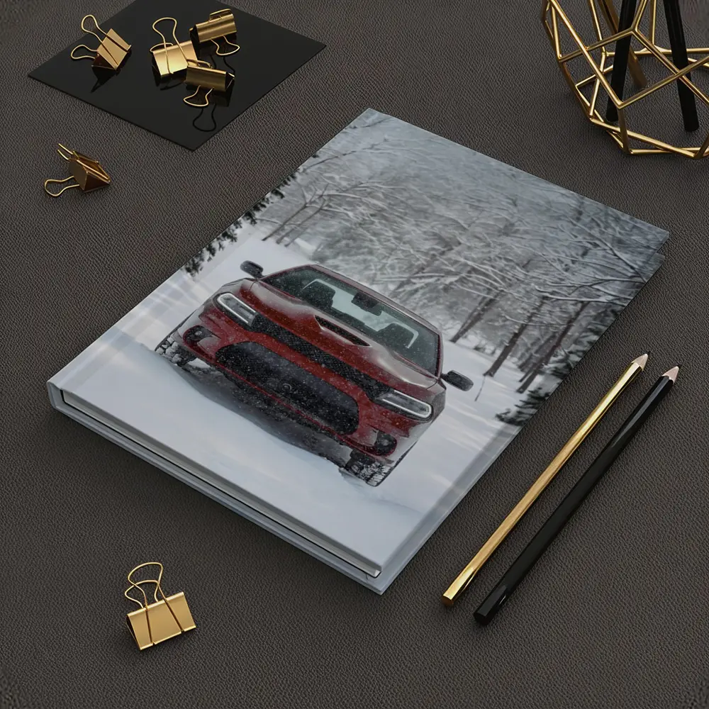 Dodge Charger Red Muscle Car Winter Snow – Notebooks