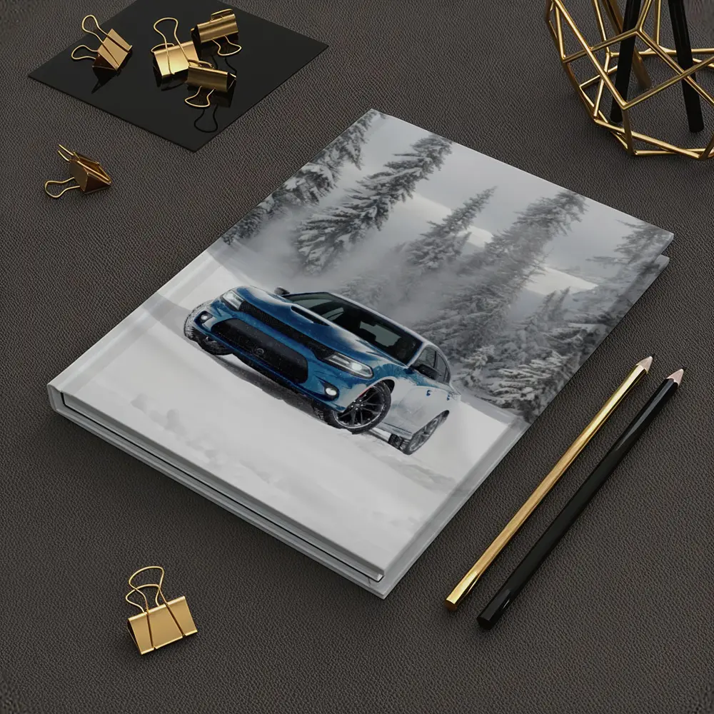 Dodge Charger Blue Muscle Car Snowy Forest – Notebooks
