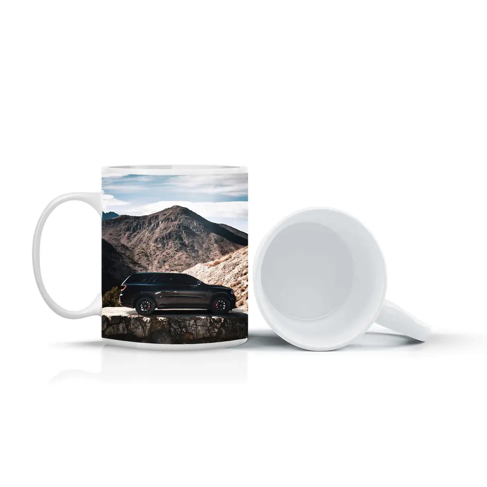 Dodge Durango Black SUV Mountain Background – Mugs