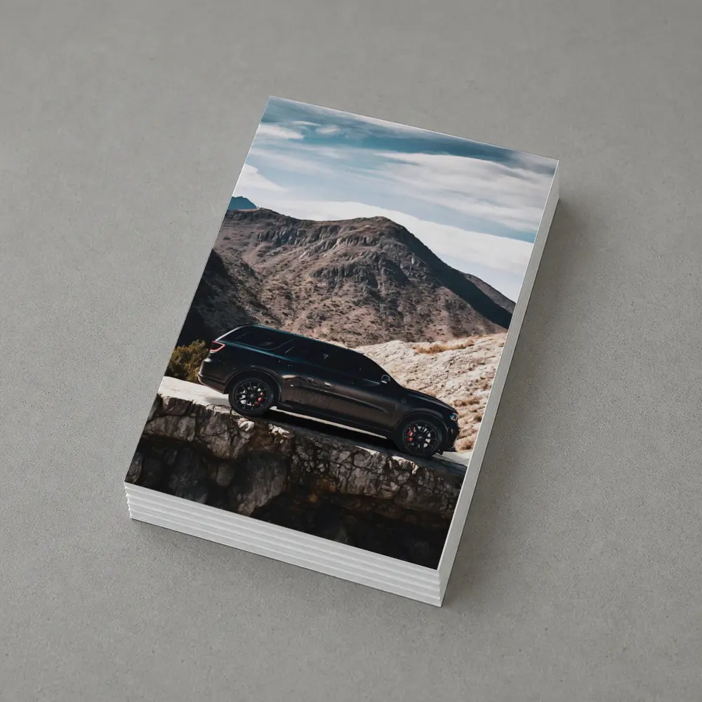 Dodge Durango Black SUV Mountain Background – Postcards