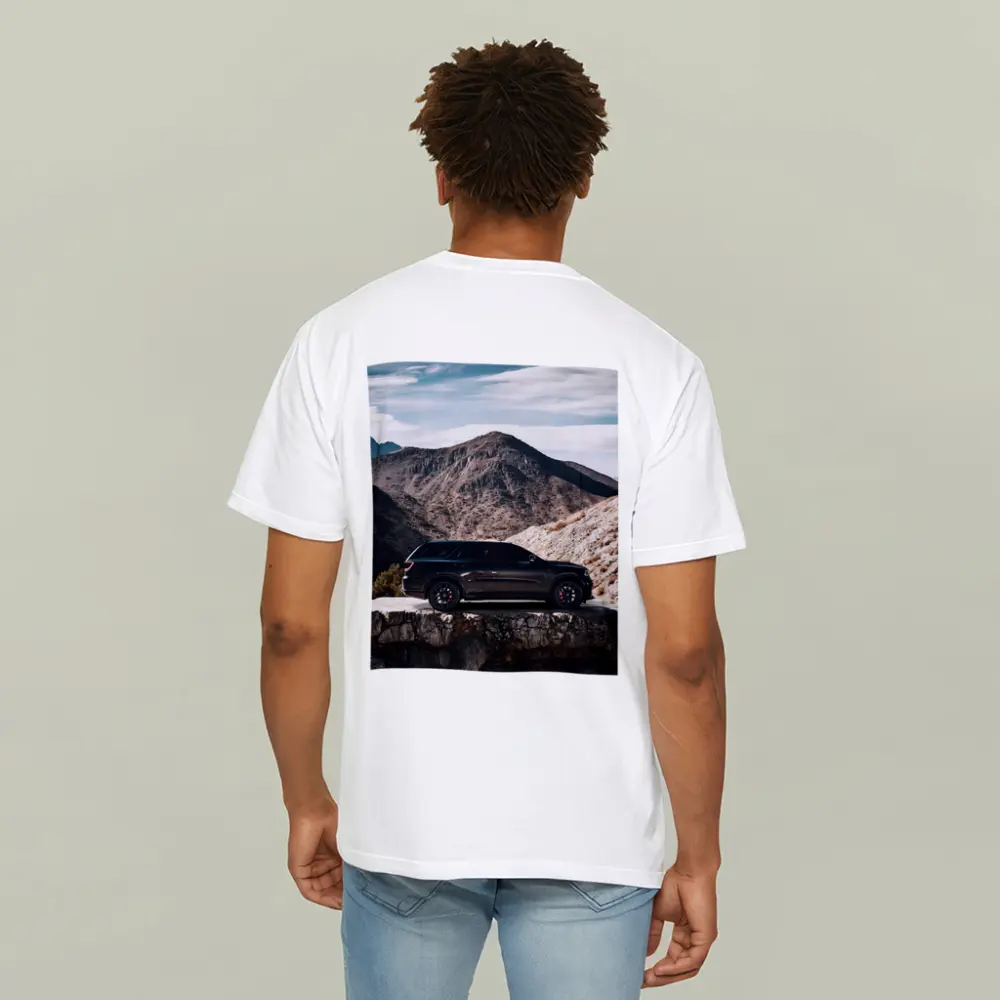 Dodge Durango Black SUV Mountain Background – T-Shirts