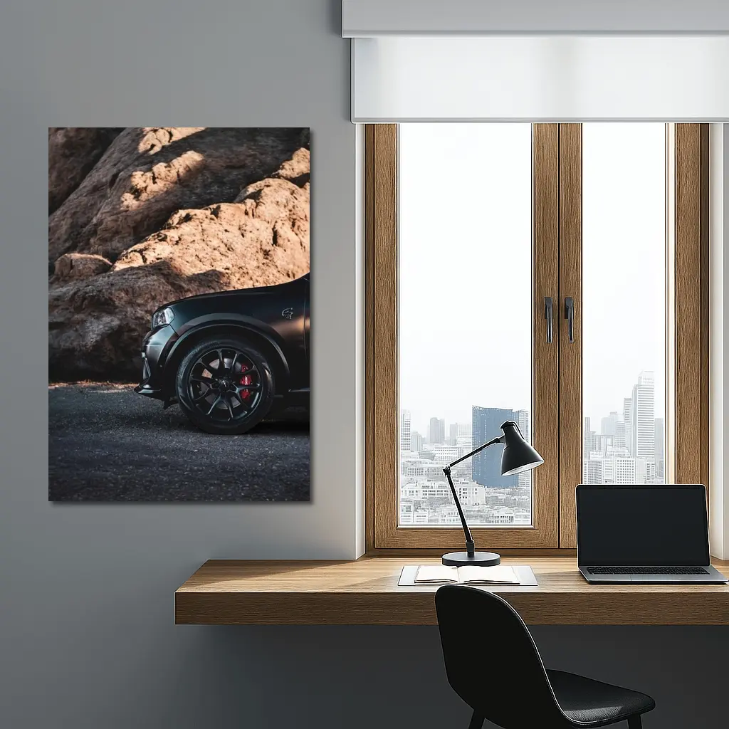 Dodge Durango Black Matte Rocky Mountain Background – Wall Art