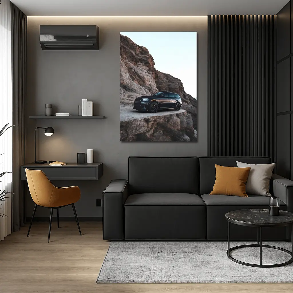 Dodge Durango Black Rocky Mountain Backdrop – Wall Art