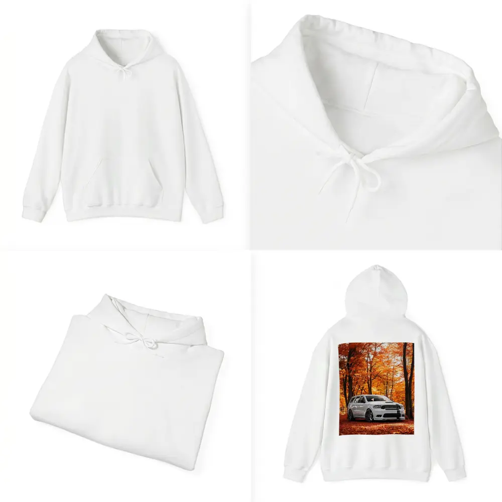 Dodge Durango White SUV Autumn Forest – Hoodies