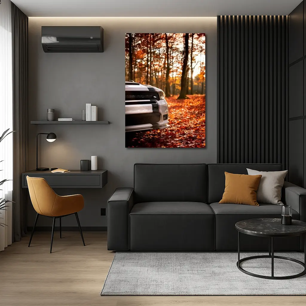 Dodge Durango RT White Autumn Forest – Wall Art