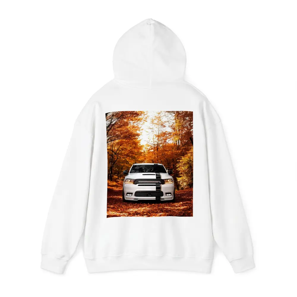 Dodge Durango White SUV Autumn Forest – Hoodies