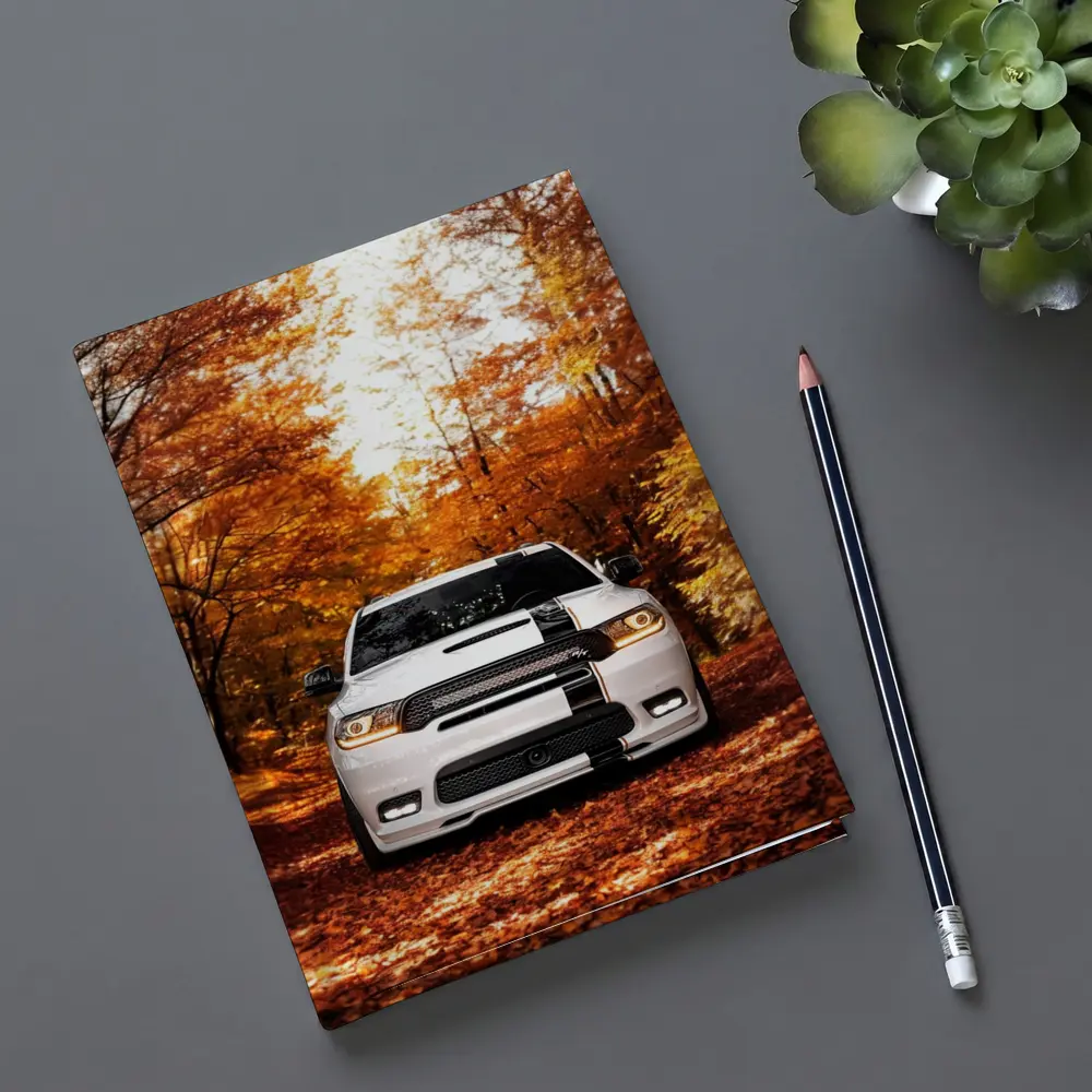 Dodge Durango White SUV Autumn Forest – Notebooks