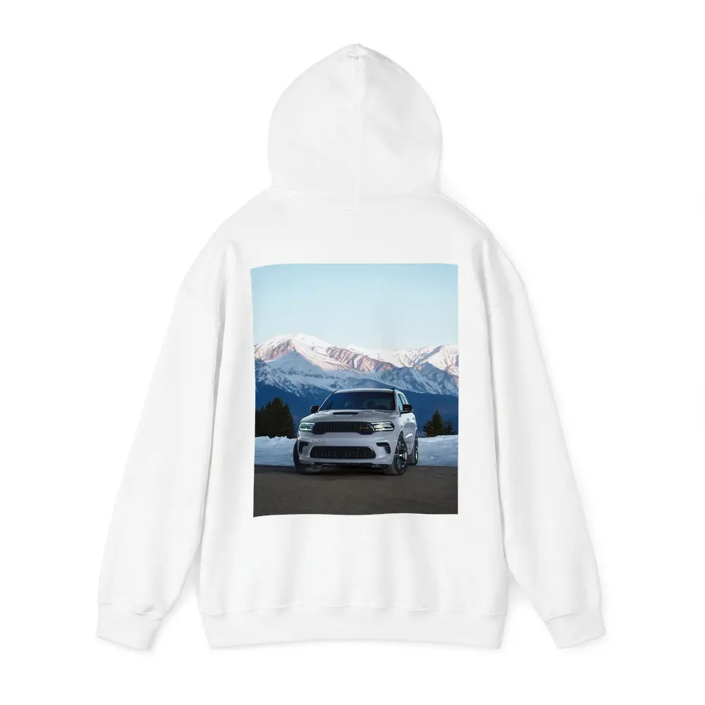 Dodge Durango White SUV Snow Mountains – Hoodies