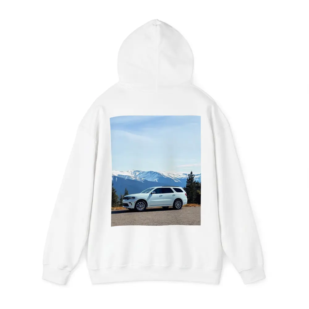 Dodge Durango SUV Snow Capped Mountain Backdrop – Hoodies