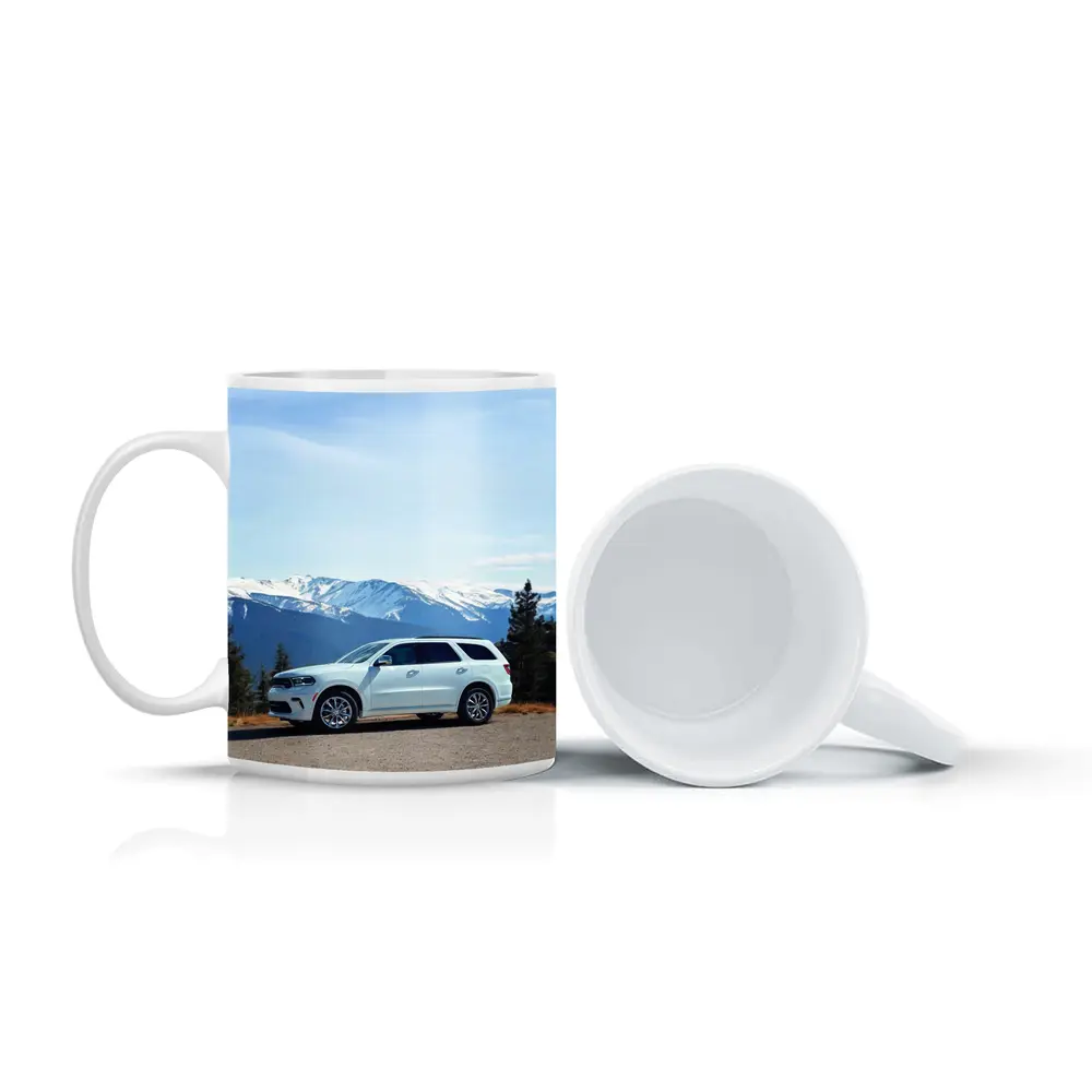 Dodge Durango SUV Snow Capped Mountain Backdrop – Mugs
