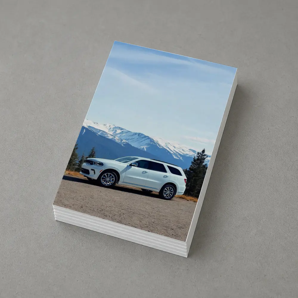 Dodge Durango SUV Snow Capped Mountain Backdrop – Postcards