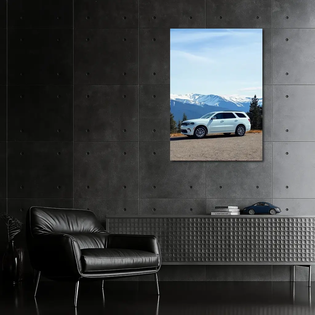 Dodge Durango SUV Snow Capped Mountain Backdrop – Wall Art