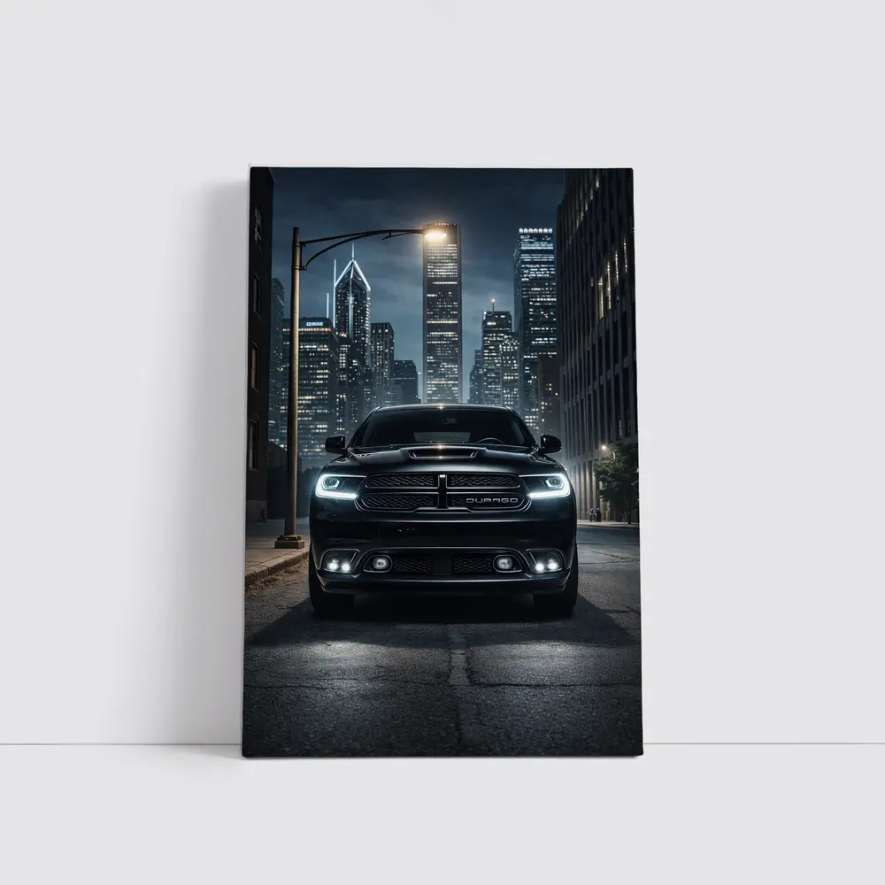 Dodge Durango Black SUV City Night – Wall Art