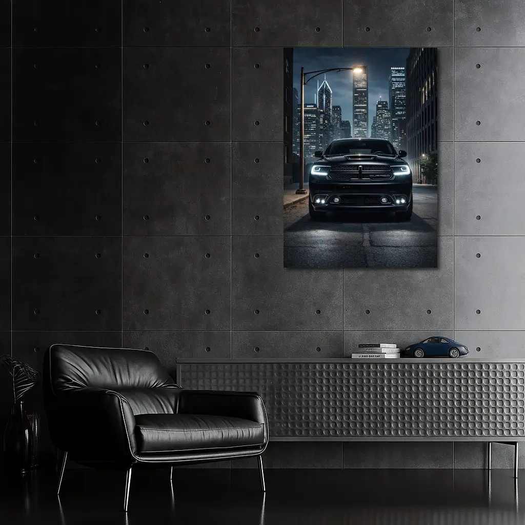 Dodge Durango Black SUV City Night – Wall Art