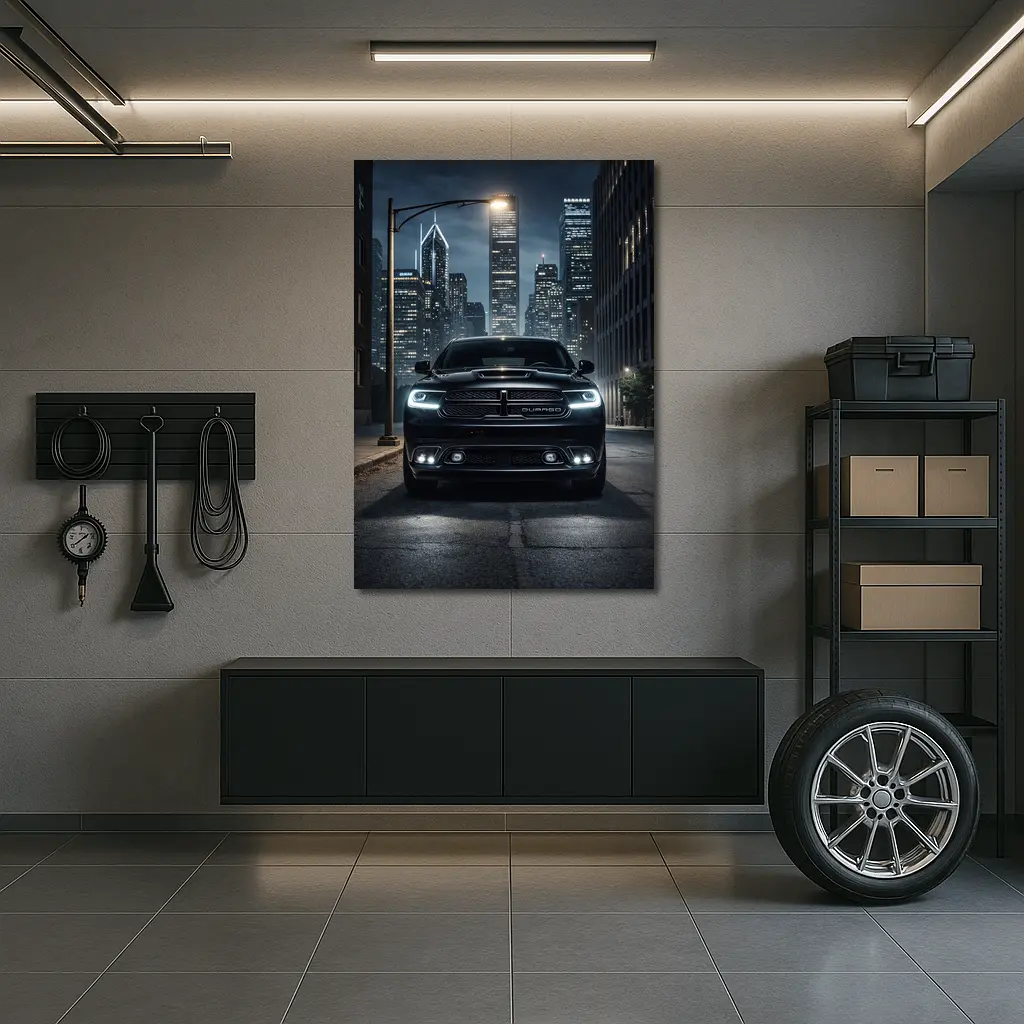 Dodge Durango Black SUV City Night – Wall Art