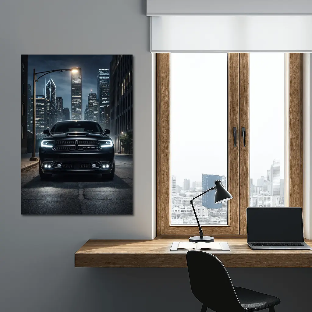 Dodge Durango Black SUV City Night – Wall Art