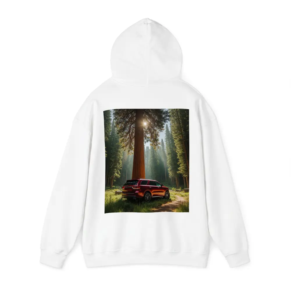 Dodge Durango Red SUV Forest Setting – Hoodies