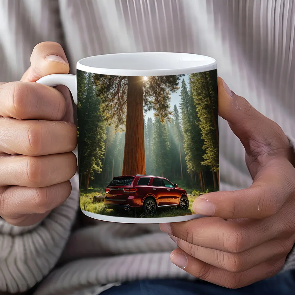 Dodge Durango Red SUV Forest Setting – Mugs