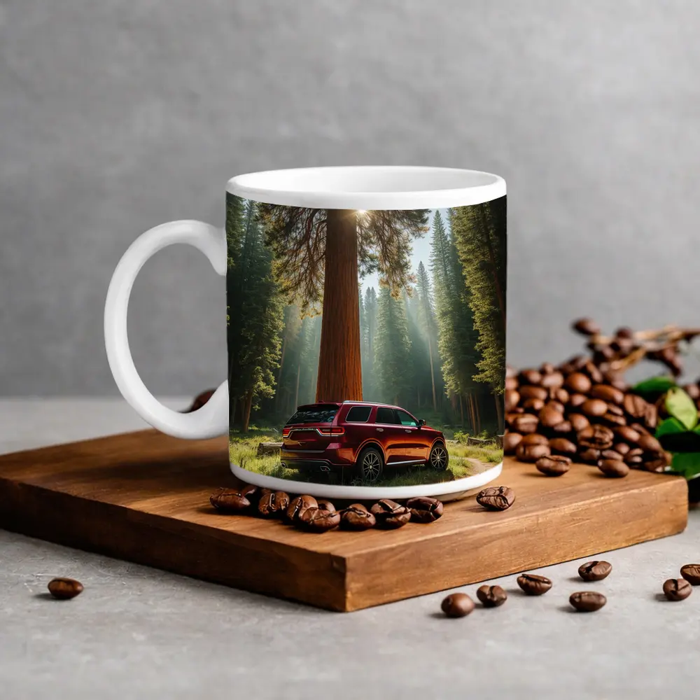 Dodge Durango Red SUV Forest Setting – Mugs