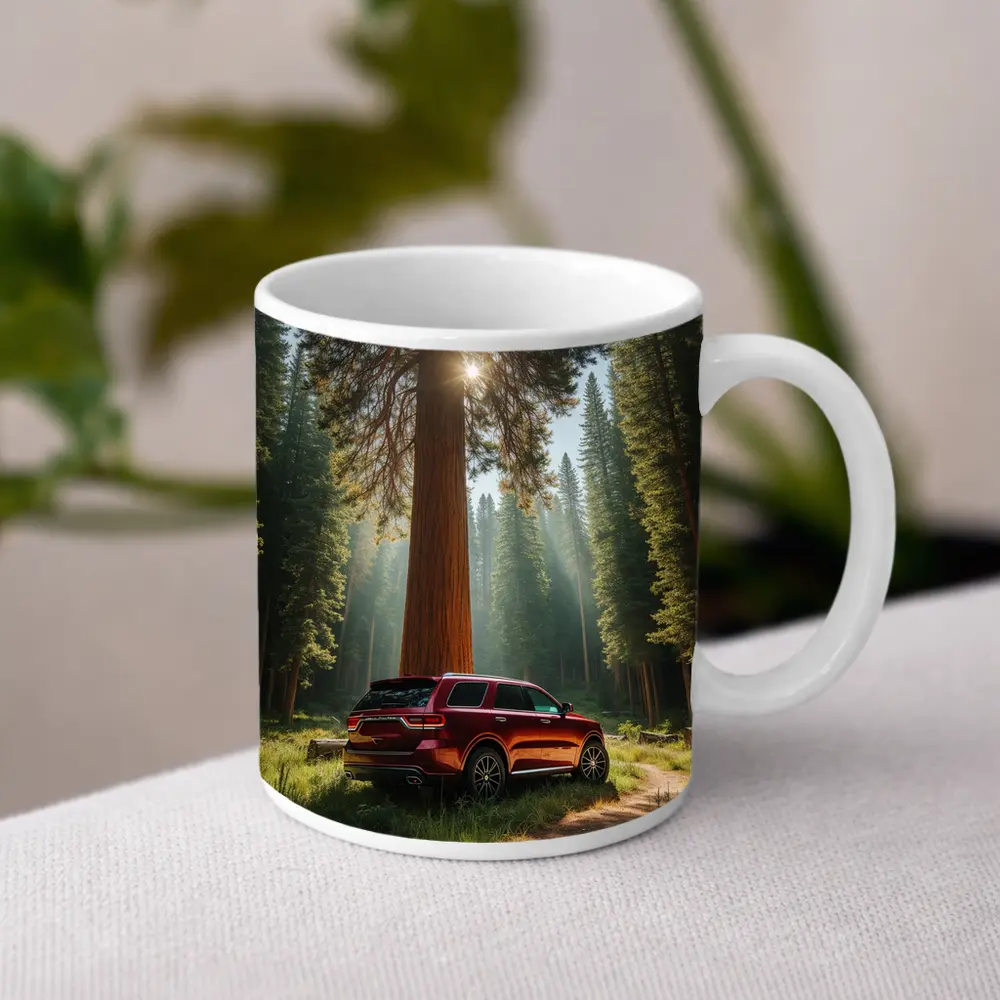 Dodge Durango Red SUV Forest Setting – Mugs
