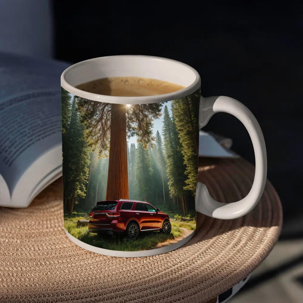 Dodge Durango Red SUV Forest Setting – Mugs