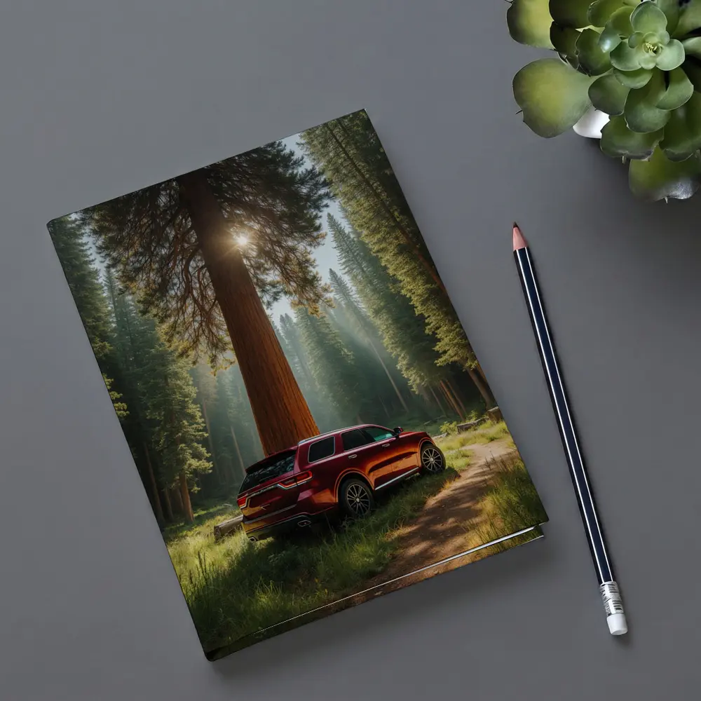 Dodge Durango Red SUV Forest Setting – Notebooks