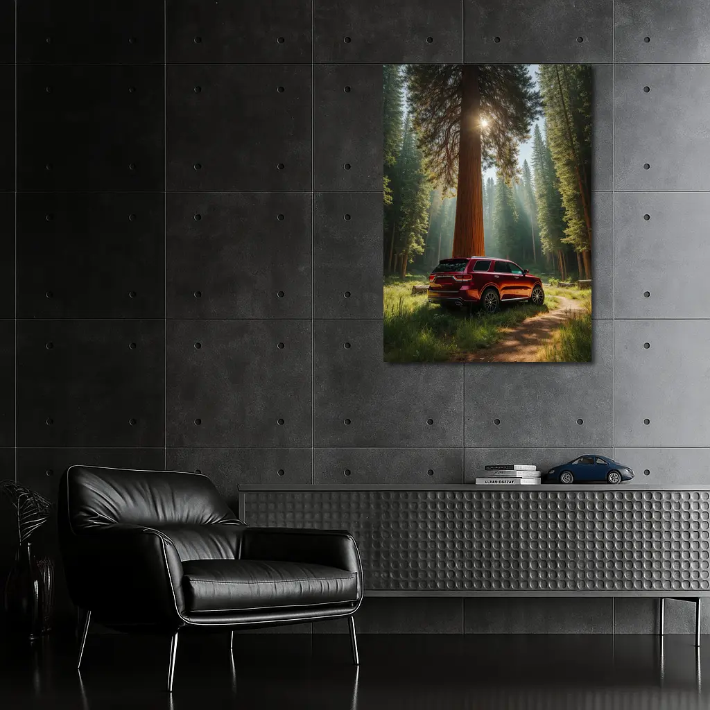 Dodge Durango Red SUV Forest Setting – Wall Art