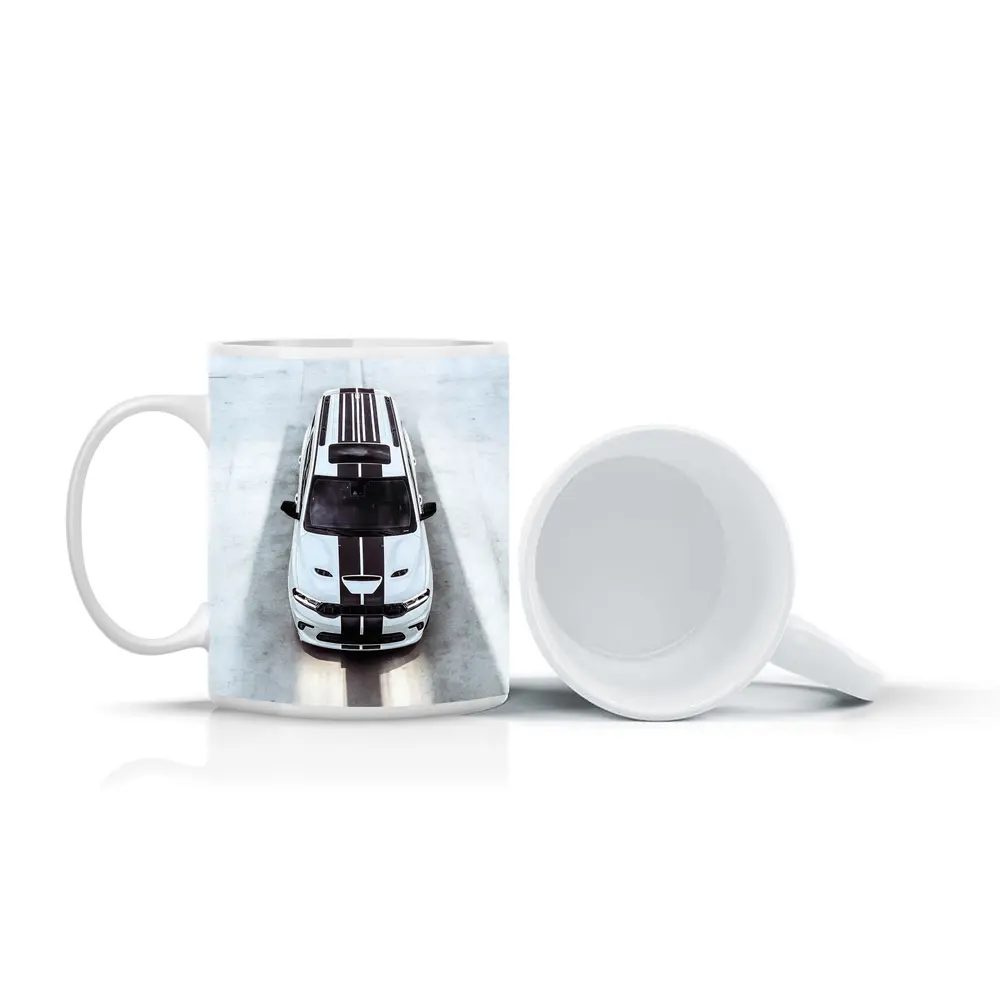 Dodge Durango SRT White Racing Stripes Overhead – Mugs