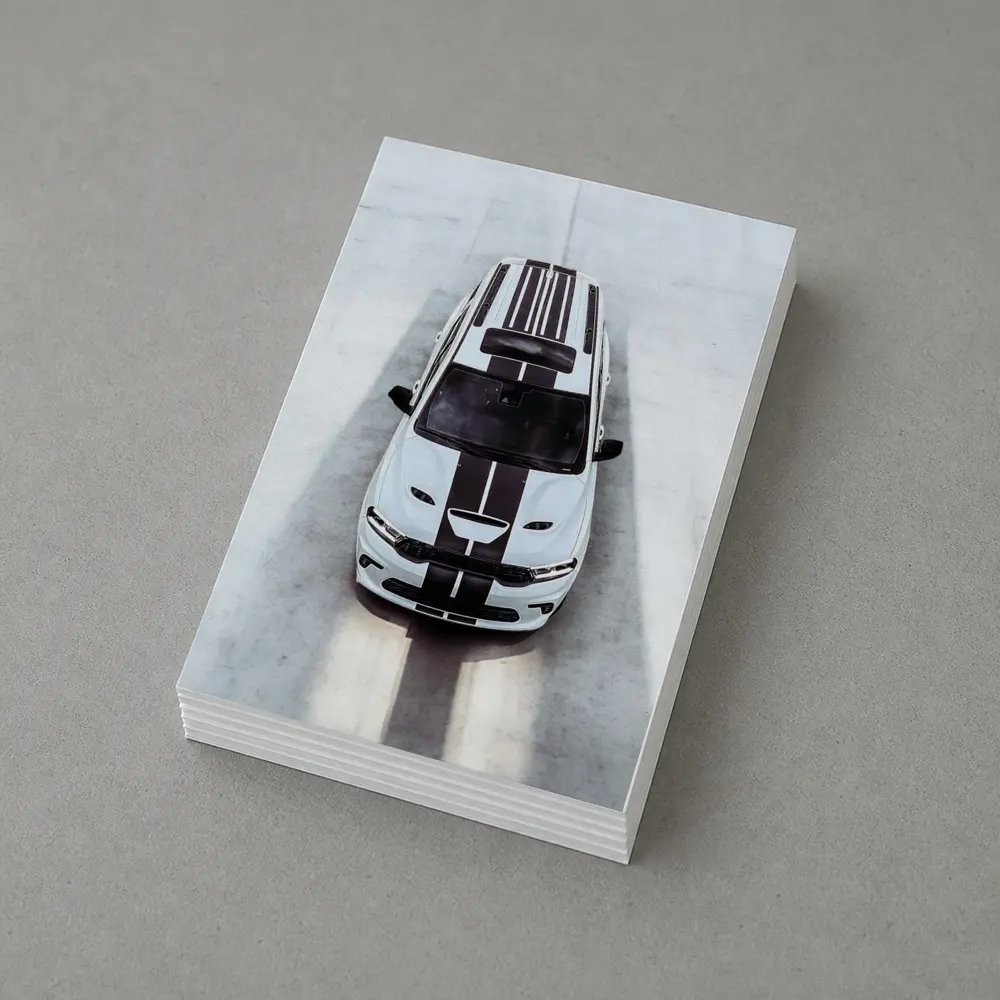 Dodge Durango SRT White Racing Stripes Overhead – Postcards