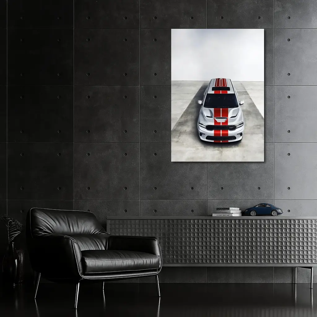 Dodge Durango SRT Silver Red Stripes Studio – Wall Art