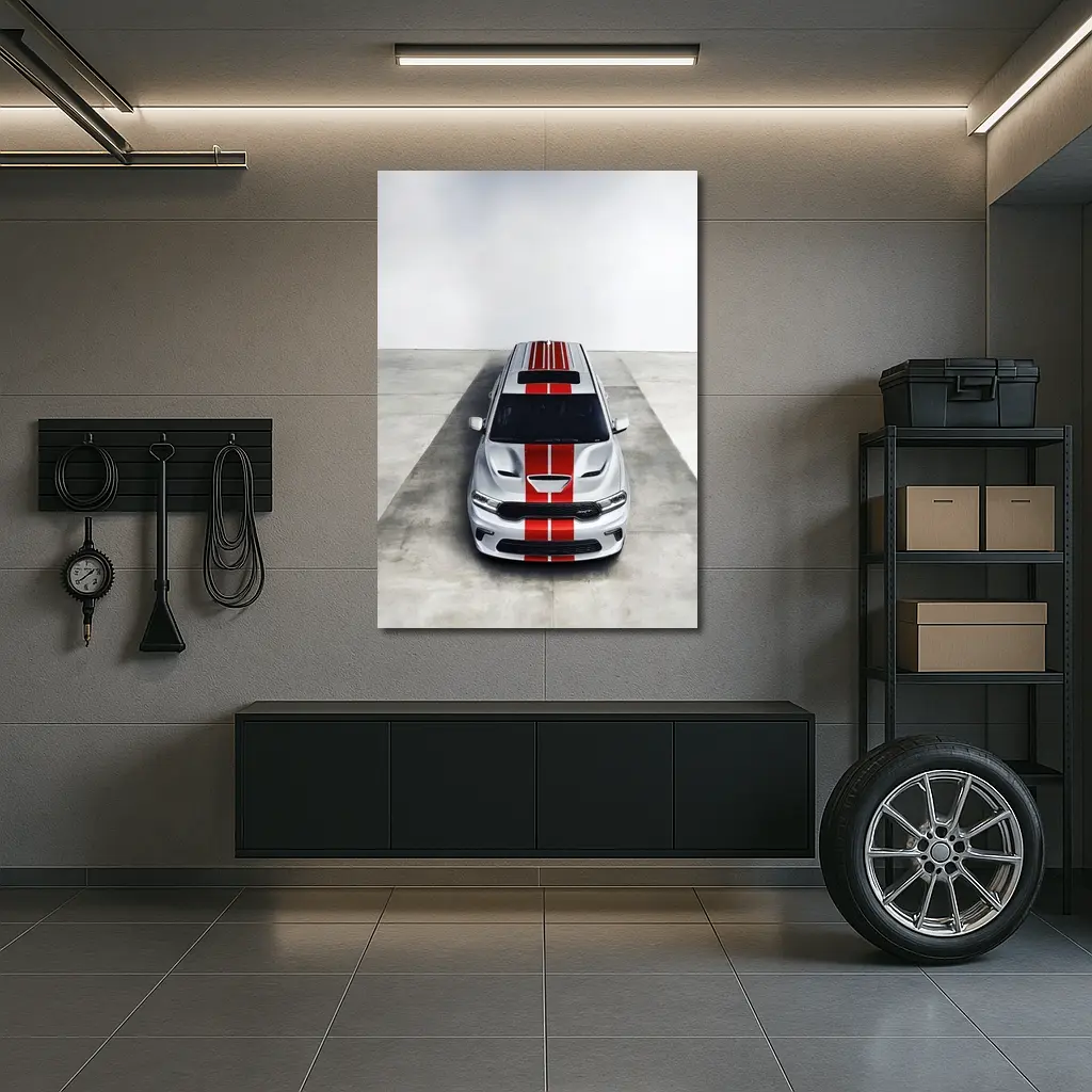 Dodge Durango SRT Silver Red Stripes Studio – Wall Art