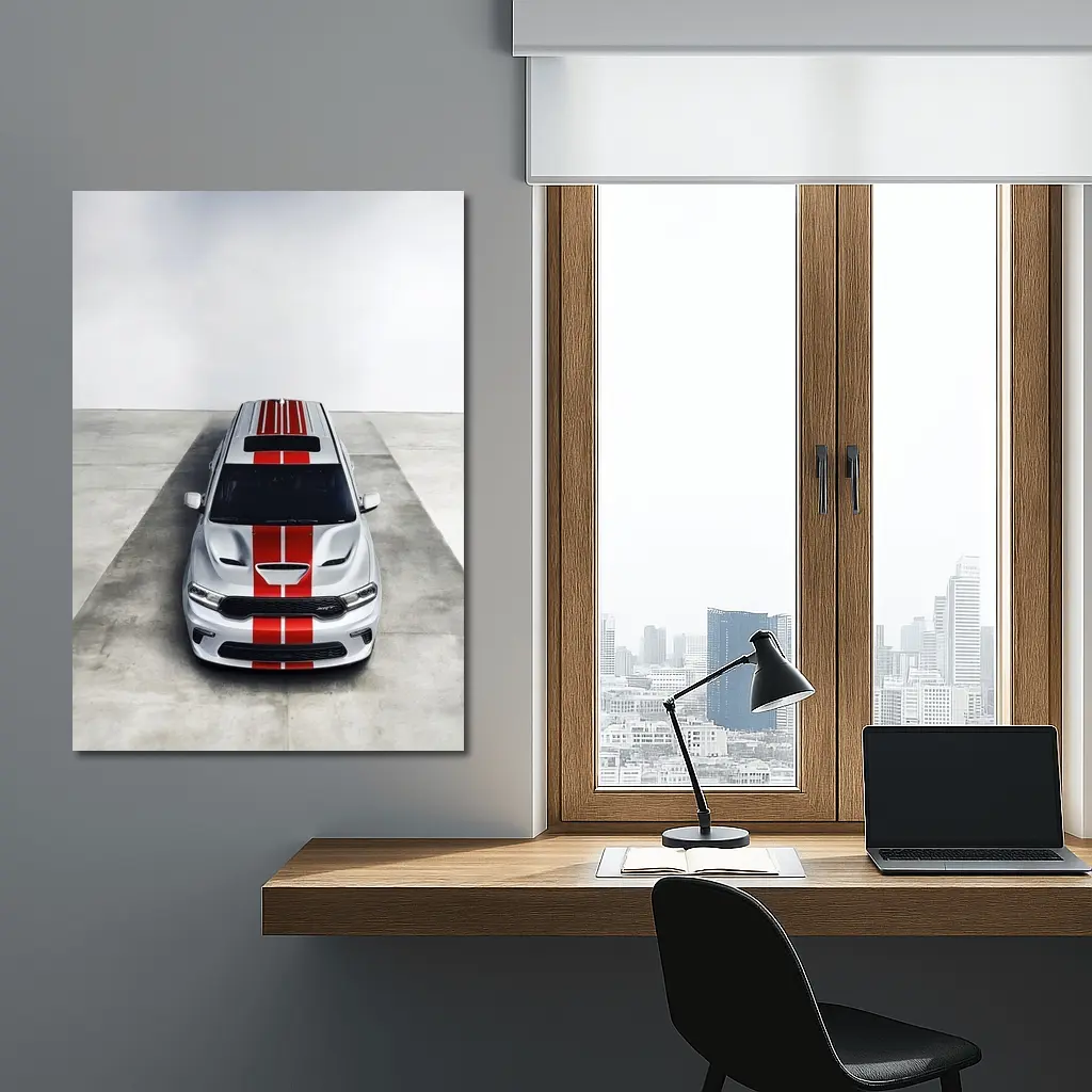 Dodge Durango SRT Silver Red Stripes Studio – Wall Art