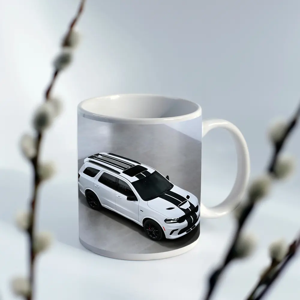 Dodge Durango SRT White Racing Stripes Studio – Mugs
