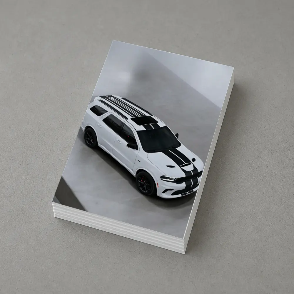 Dodge Durango SRT White Racing Stripes Studio – Postcards