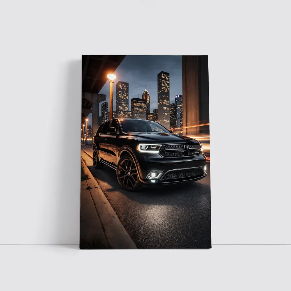 Dodge Durango Black SUV City Night – Wall Art