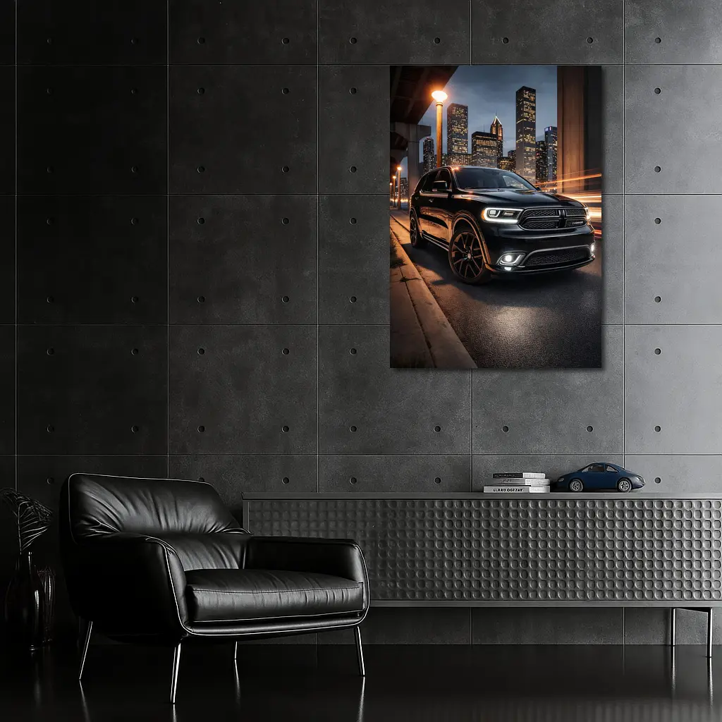 Dodge Durango Black SUV City Night – Wall Art