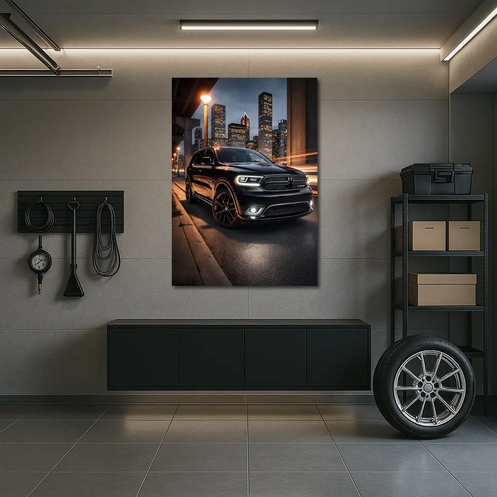 Dodge Durango Black SUV City Night – Wall Art