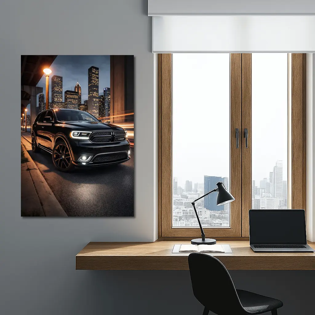 Dodge Durango Black SUV City Night – Wall Art