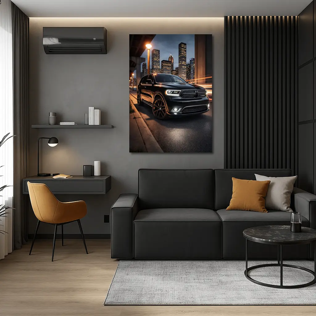 Dodge Durango Black SUV City Night – Wall Art