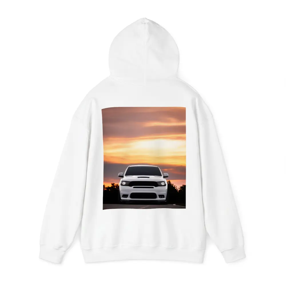 Dodge Durango White SUV Sunset Sky – Hoodies