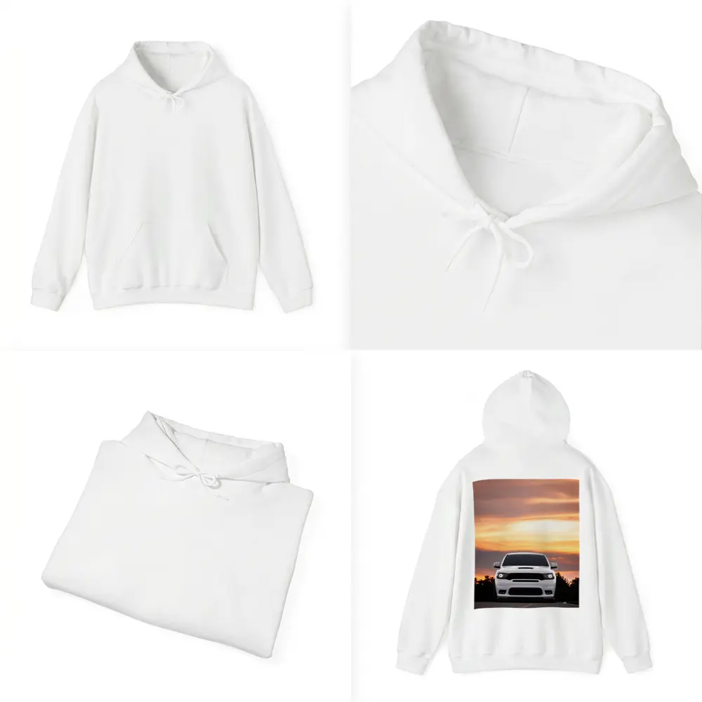 Dodge Durango White SUV Sunset Sky – Hoodies