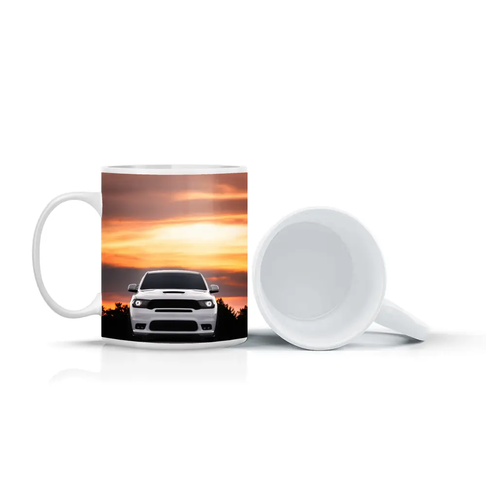 Dodge Durango White SUV Sunset Sky – Mugs