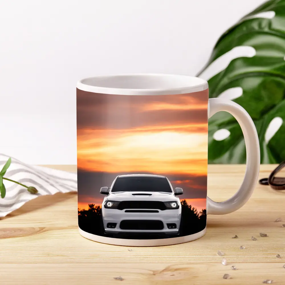 Dodge Durango White SUV Sunset Sky – Mugs