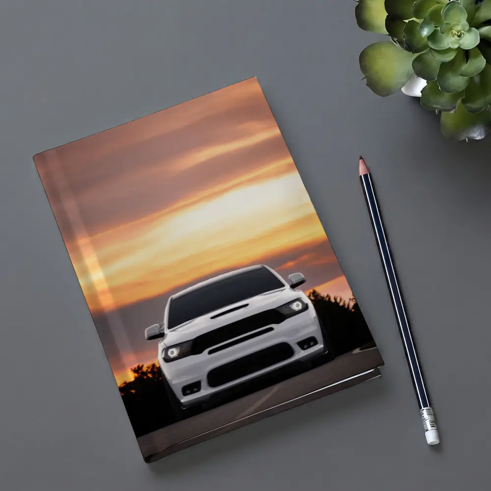 Dodge Durango White SUV Sunset Sky – Notebooks