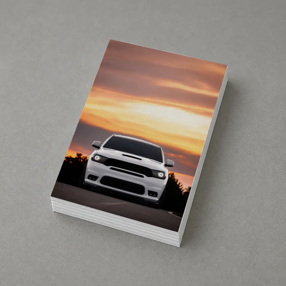 Dodge Durango White SUV Sunset Sky – Postcards