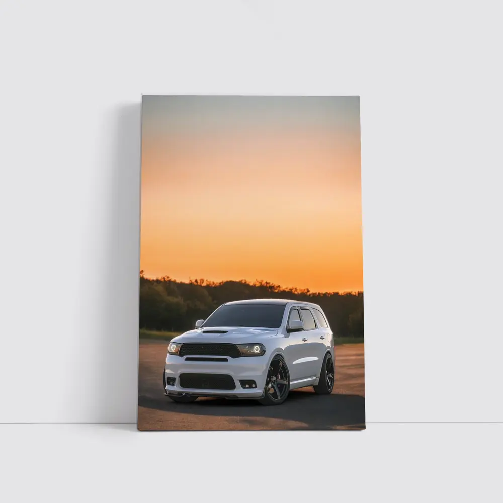 Dodge Durango SRT White Sunset Sky – Wall Art