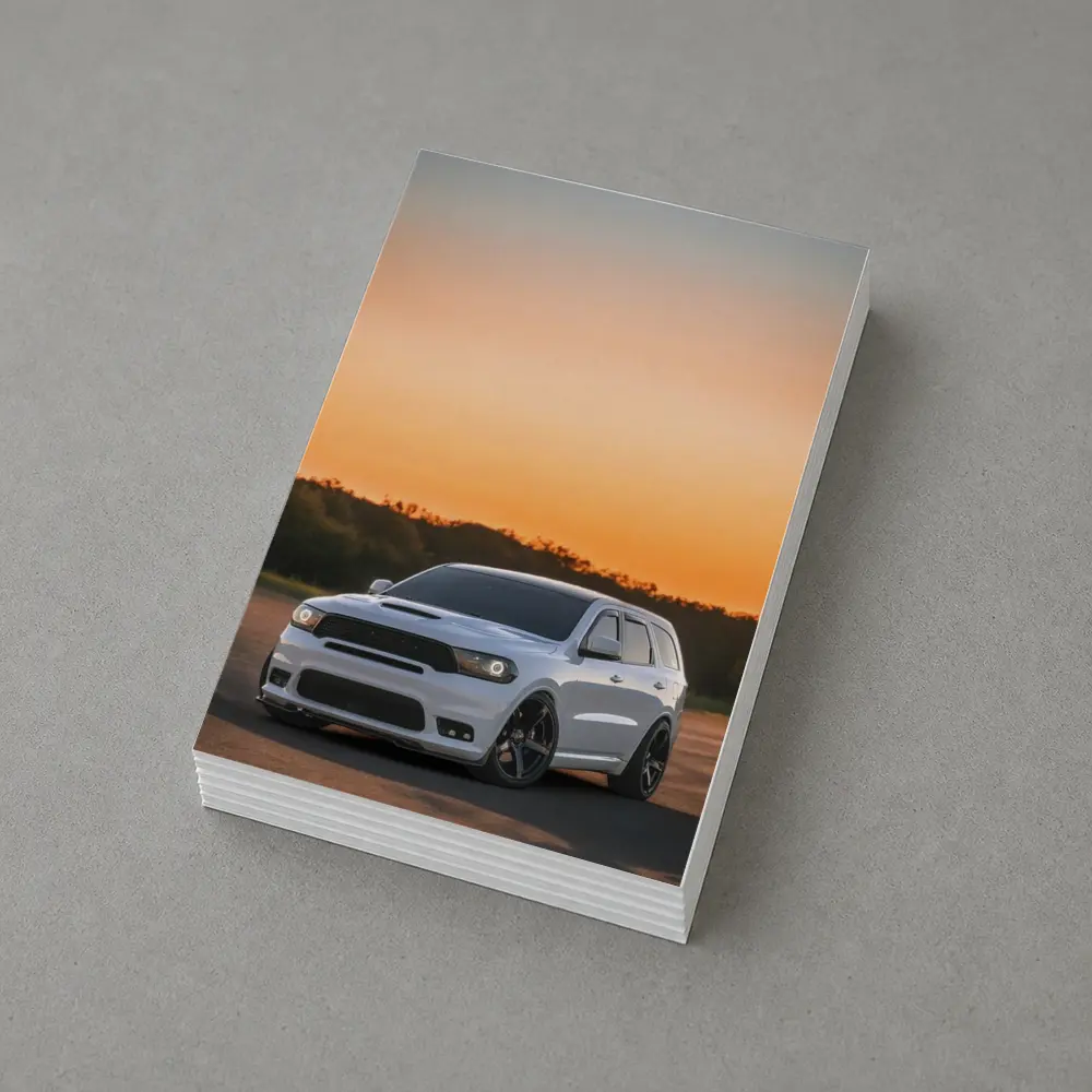 Dodge Durango SRT White Sunset Sky – Postcards