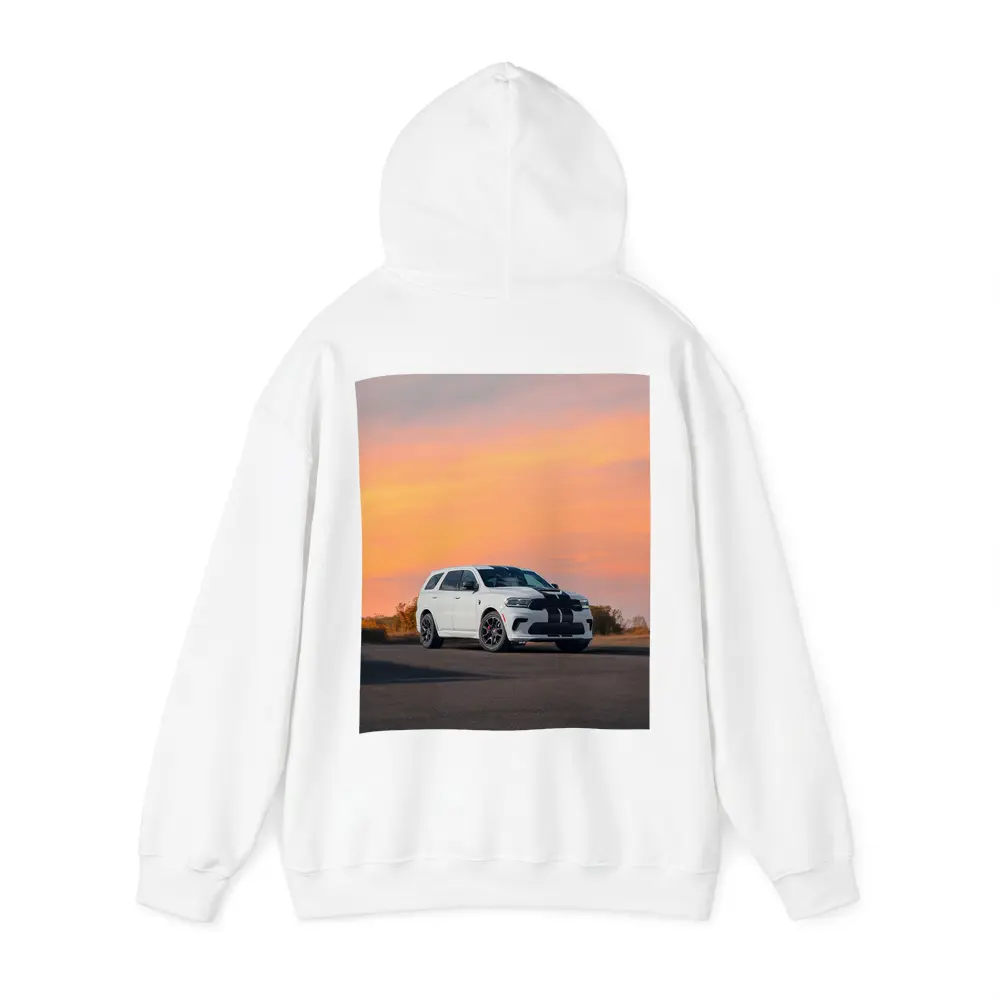 Dodge Durango White Stripes Sunset Sky – Hoodies
