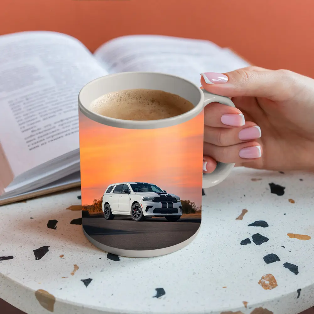 Dodge Durango White Stripes Sunset Sky – Mugs
