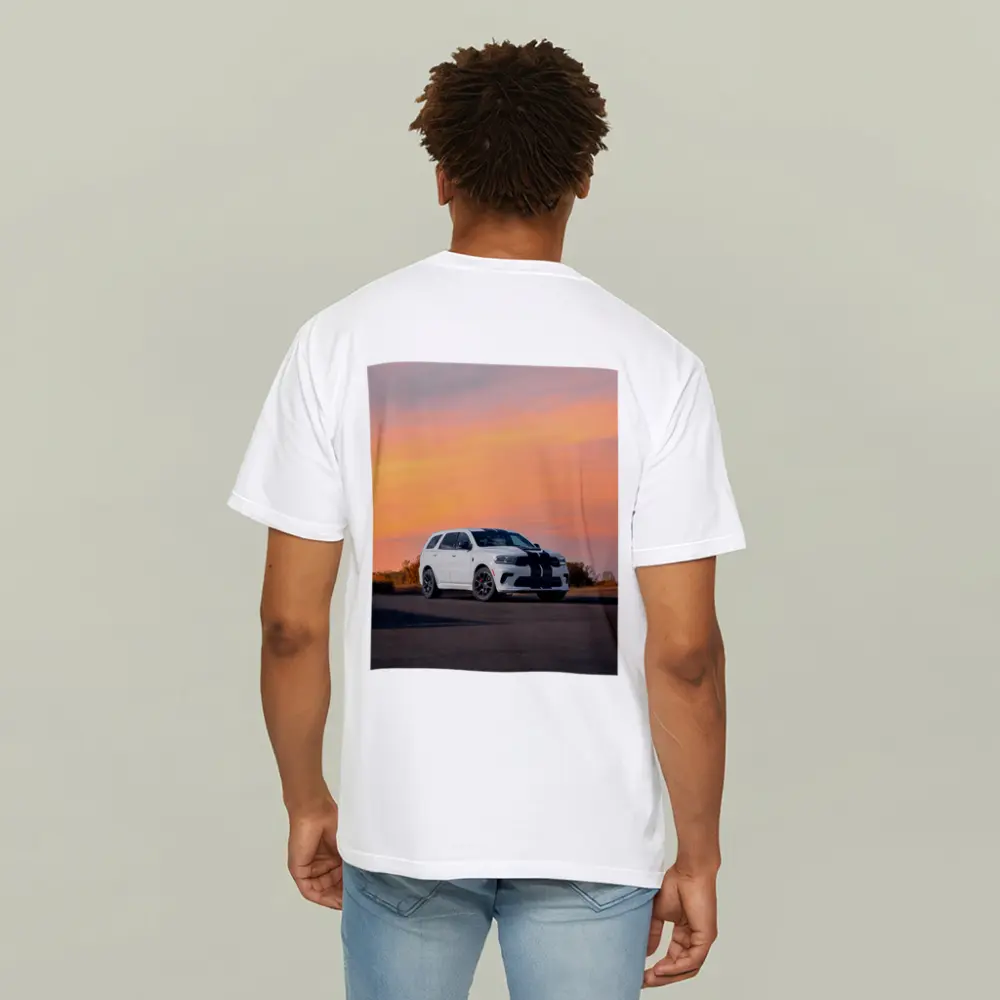 Dodge Durango White Stripes Sunset Sky – T-Shirts